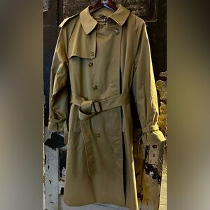 Classic Khaki Plaid Lining Trench Coat